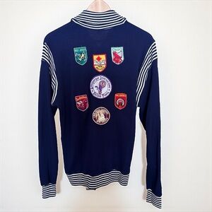 True Vintage Navy Zip Up with Patch Details